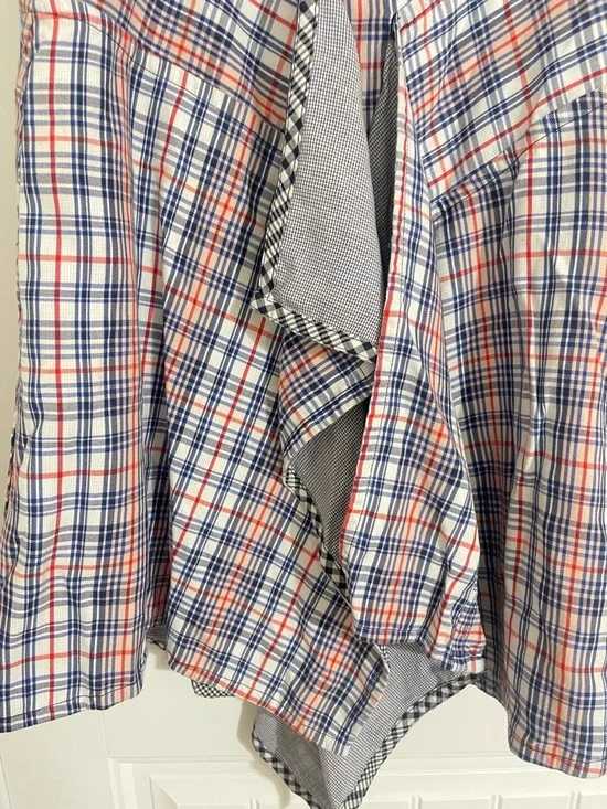 Teija Plaid Asymmetric Midi Skirt in Blue and Red size 14 - Picture 7 of 9